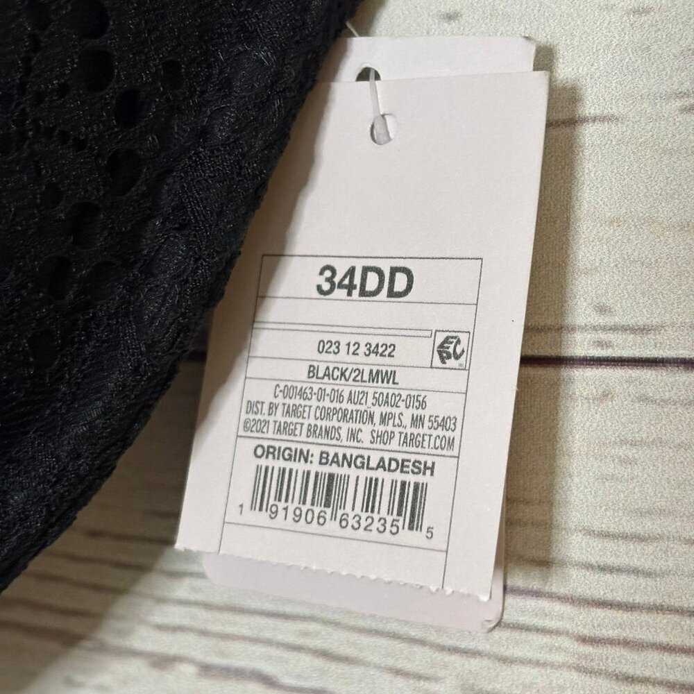 Auden Racerback Push Up Demi Coverage Bra w Front‎ Clasp Closure 34DD - Picture 6 of 7